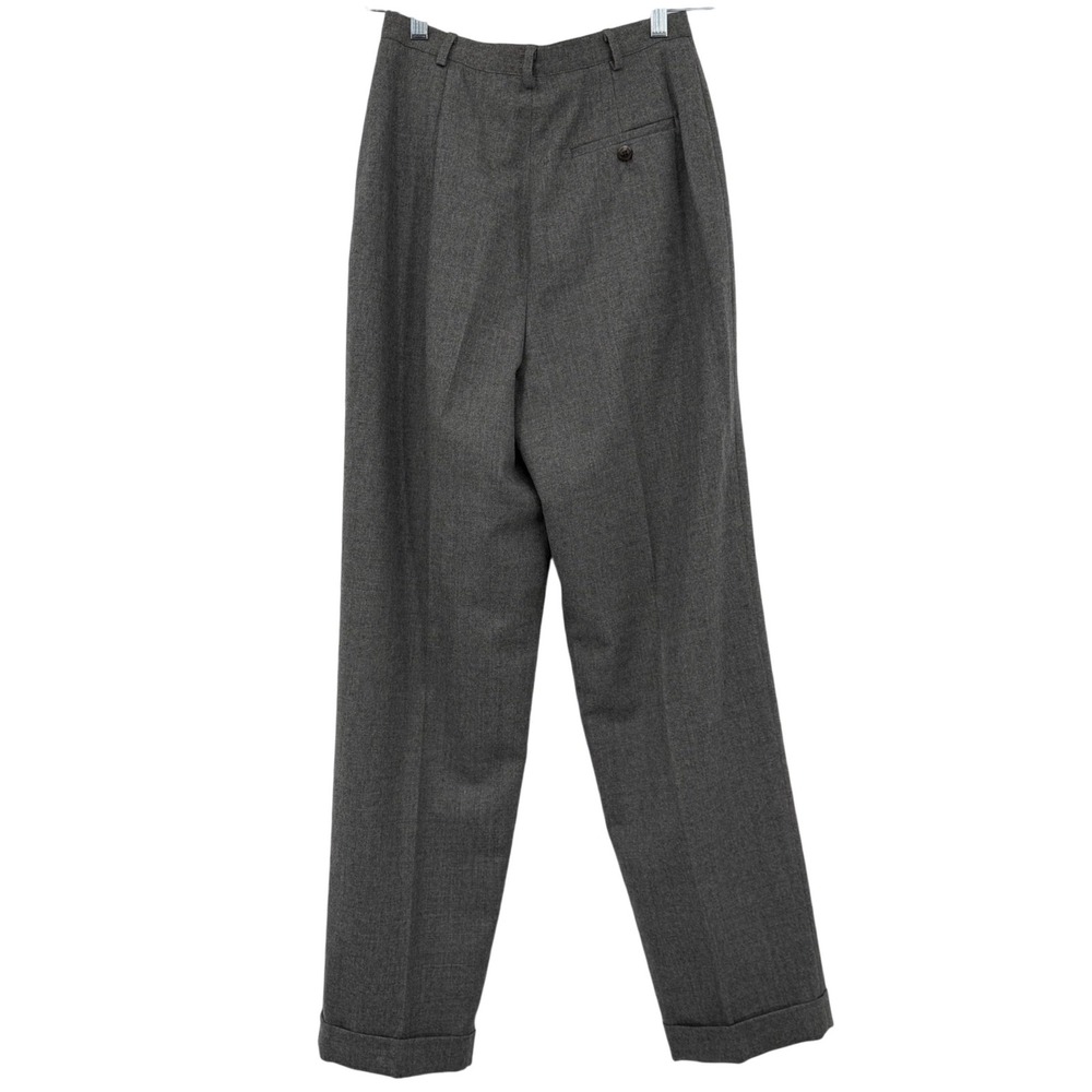Vintage Lauren Ralph Lauren Trouser Women Size 6 Gray Pleated Wool High Rise USA - Picture 9 of 9